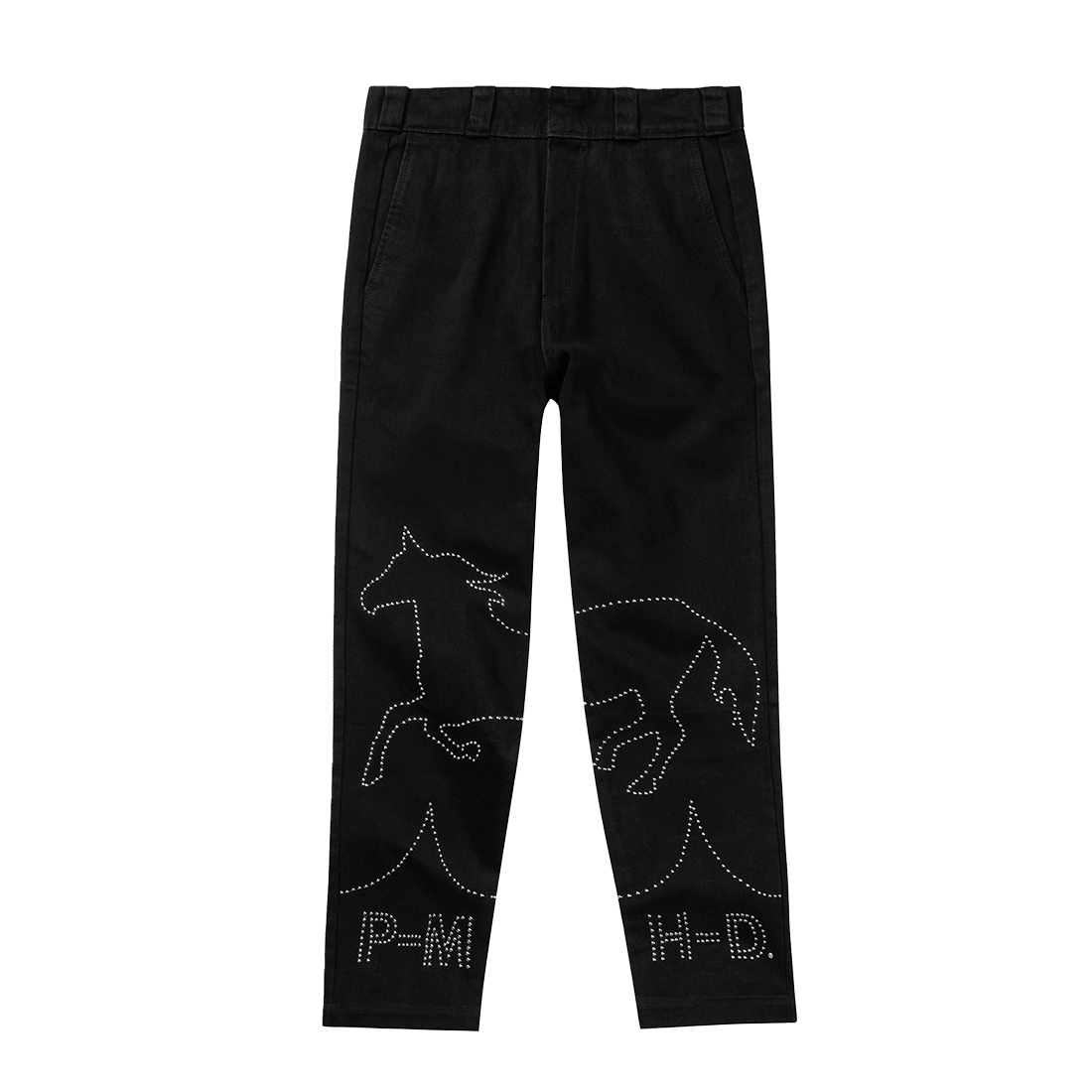 POST MALONE x H-D MEN'S STUDDED HORSEPOWER DENIM PANTS FRONT