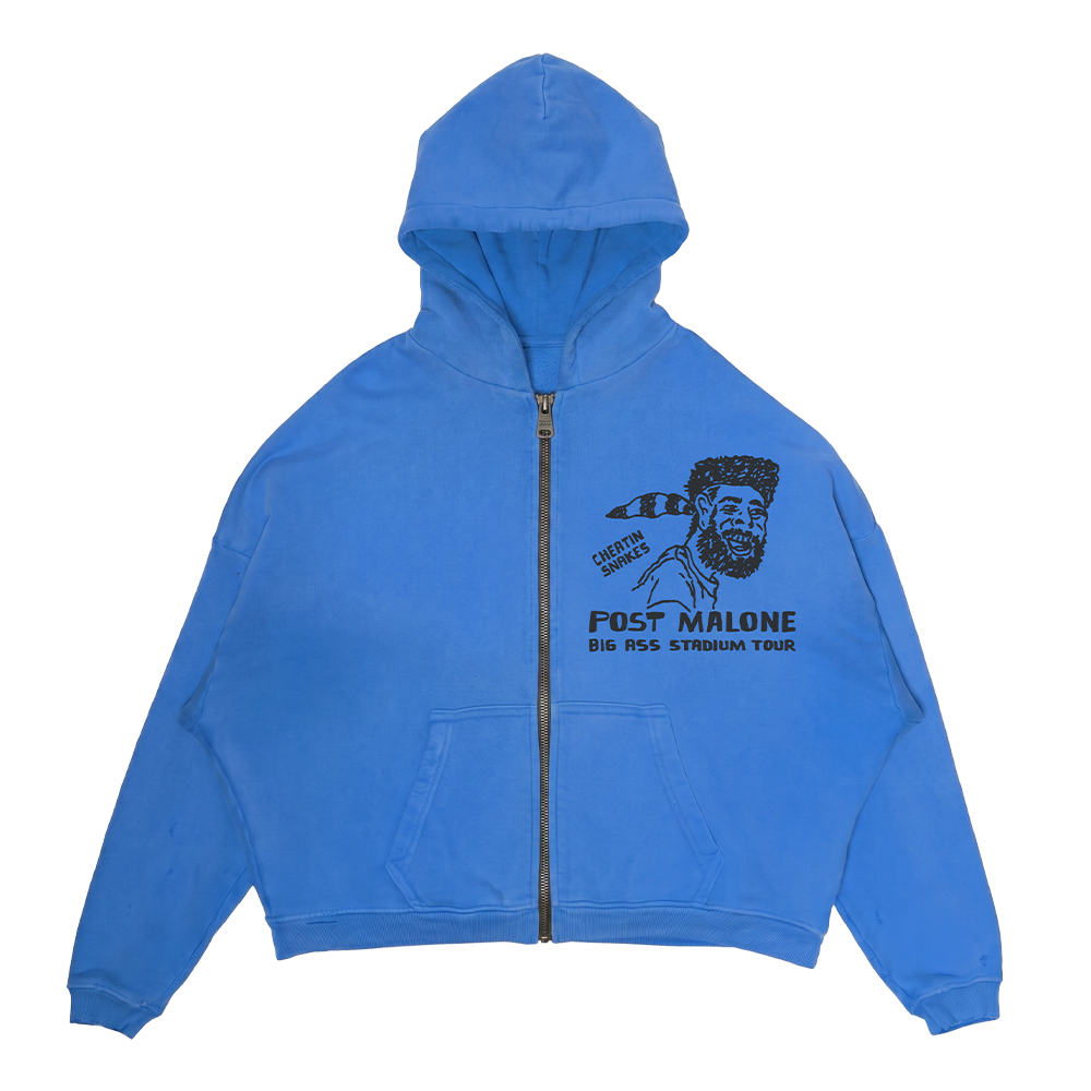 Post Malone x Cheatin' Snakes Zip Up Hoodie Front