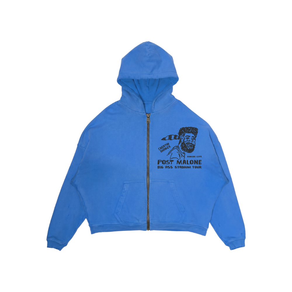 Post Malone x Cheatin Snakes Zip Up Hoodie Front