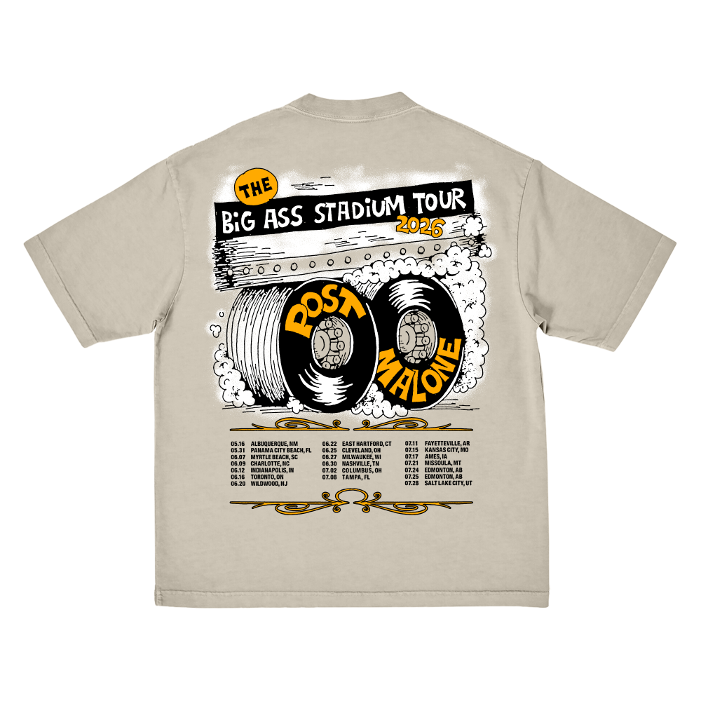 Big Ass Stadium Tour Tire T-Shirt Back