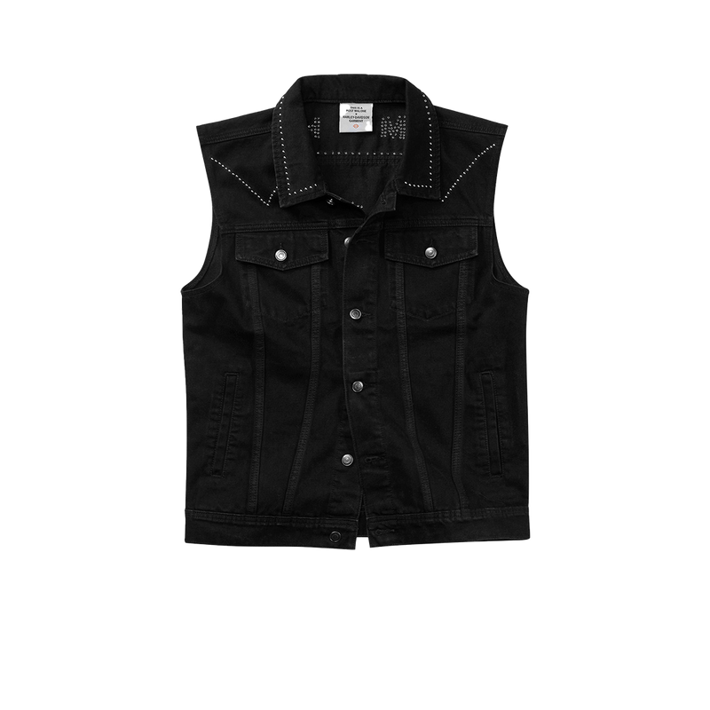 POST MALONE x H-D STUDDED HORSEPOWER SLIM FIT DENIM VEST - Post Malone ...